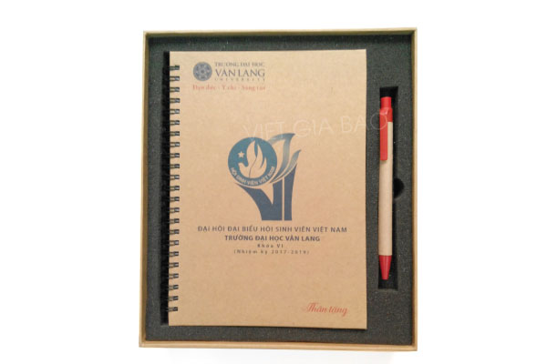 SẢN XUẤT SỔ TAY - 097 - bộ sổ tay quà tặng bằng giấy kraft 