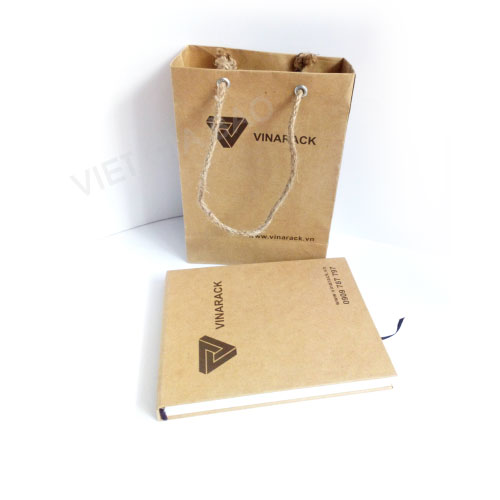 túi xách và sổ tay làm từ loại giấy kraft quà tặng thân thiện với môi trường